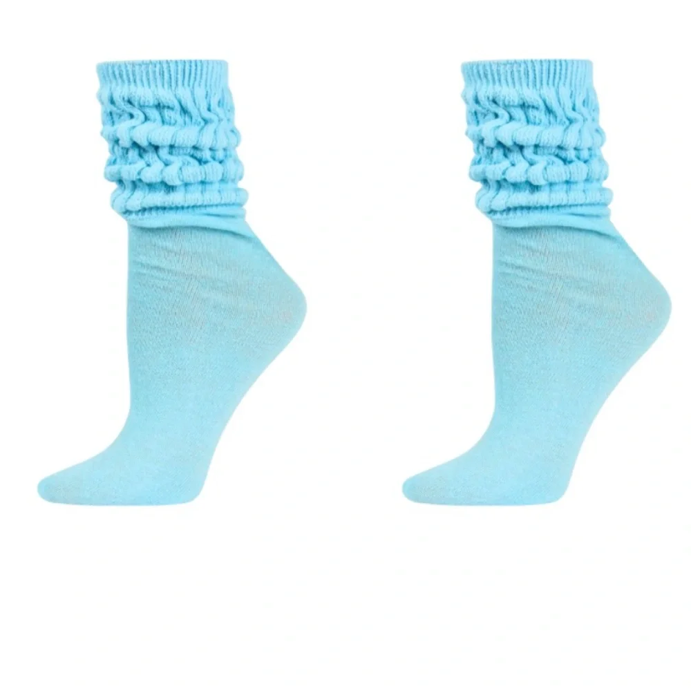 2/$15 or 3/$25 NEW Thick Slouch Cotton Knee High Scrunch Sock